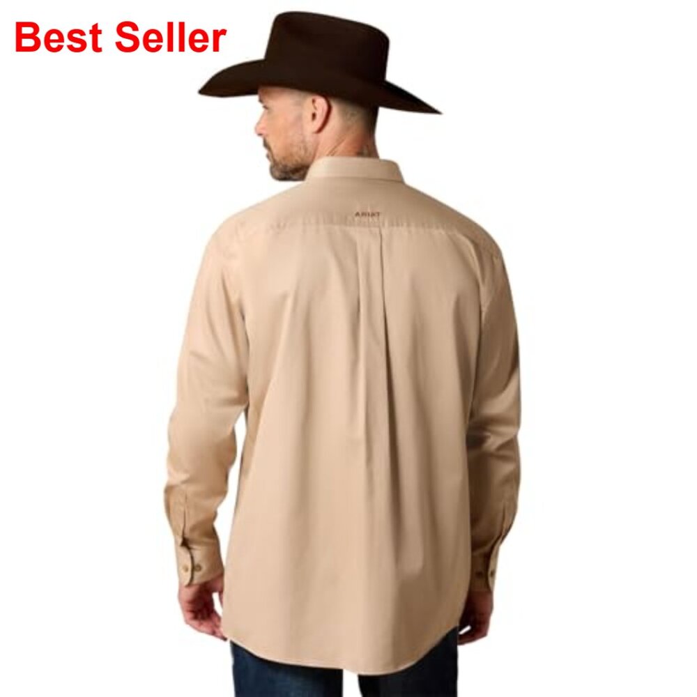 Solid Twill Classic Fit Button Down Shirt 100% Co… - image 2